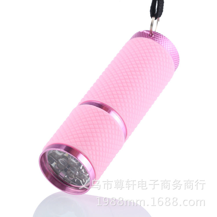 9Led Mini Night Light Flashlight Silicone Cover 9Led White Light Daily Lighting Battery Type Aluminum Alloy Handheld
