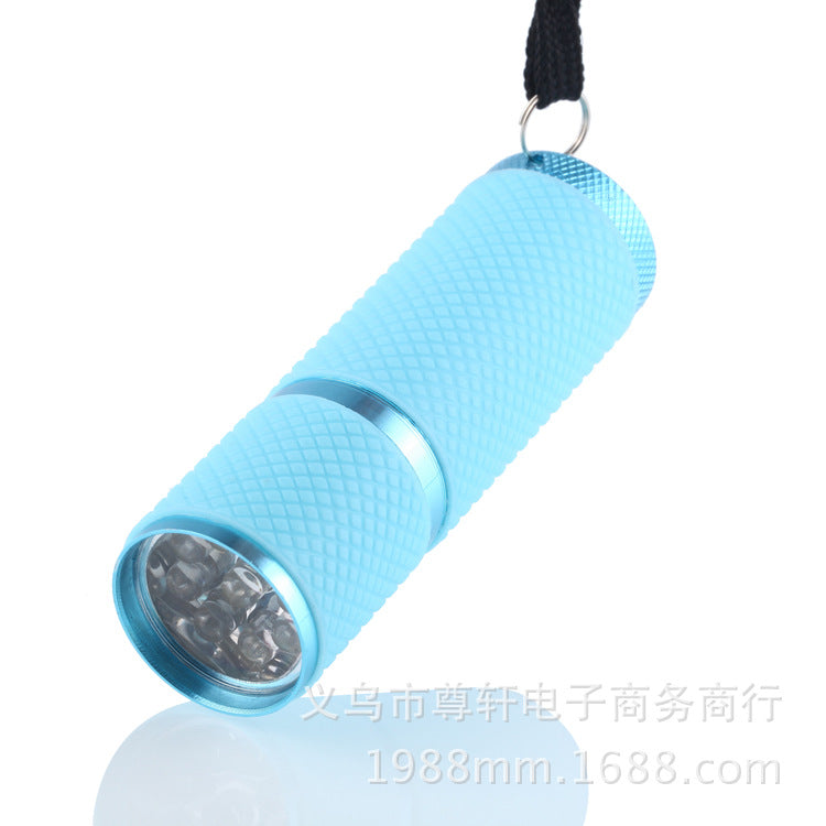 9Led Mini Night Light Flashlight Silicone Cover 9Led White Light Daily Lighting Battery Type Aluminum Alloy Handheld