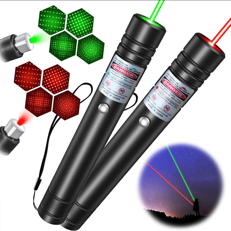 Laser light green laser high power USB direct charge star pattern laser red light green laser flashlight
