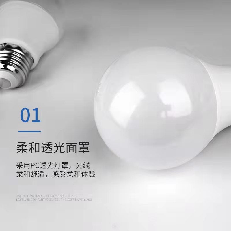 Ultra-Bright Led Bulb Lamp with Plastic-Coated Aluminum E27 Screw Base, Household Indoor Led Light Bulb