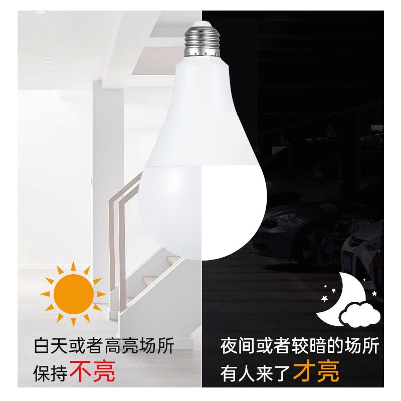 Led Bulb E27 Sound and Light Control Radar Sensor Bulb Human Body Sensor Bulb Property Corridor Corridor Garage