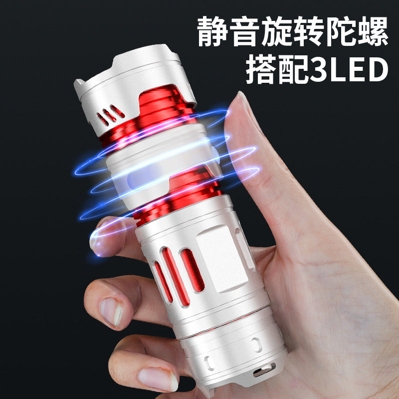 Ruibao Portable Mini Flashlight Spiral Top Type-C Multifunctional Led Aluminum Alloy Strong Lighting Flashlight