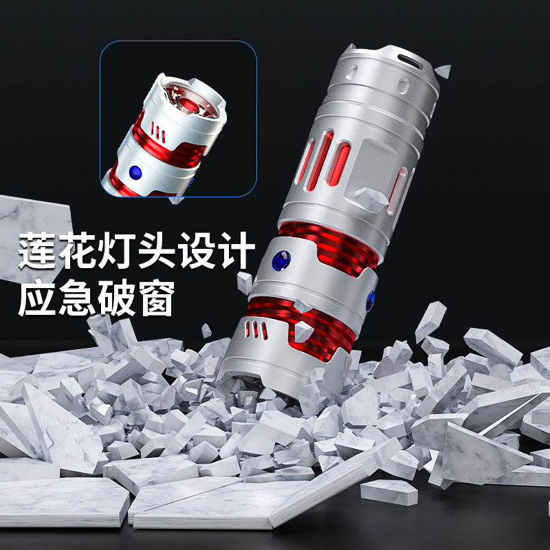 Ruibao Portable Mini Flashlight Spiral Top Type-C Multifunctional Led Aluminum Alloy Strong Lighting Flashlight