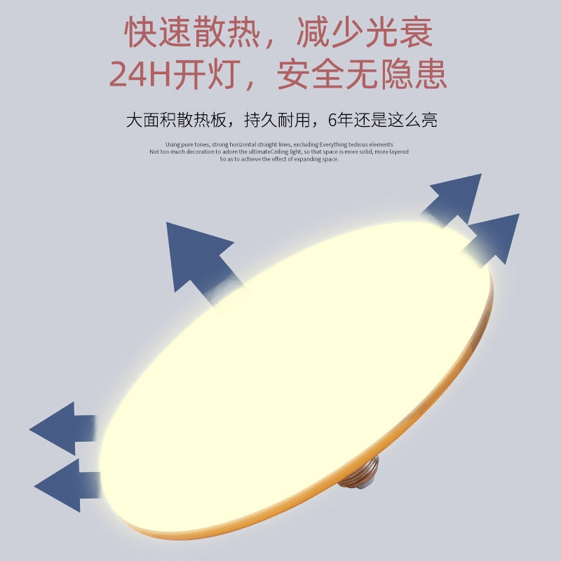 led bulb household super bright energy-saving lamp waterproof eye protection warm yellow light E27 screw highlight power saving commercial UFO lamp