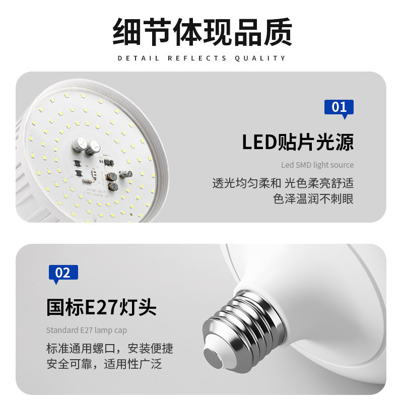 Household Led Energy-Saving Lamp E27 Screw Bulb Indoor Lighting Super Bright Bedroom Lamp High Power Bulb