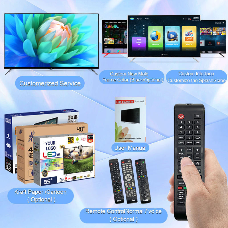 Export Wholesale Google Tv 32-Inch 42inch 55inch Network 4K Borderless Webos System Tv