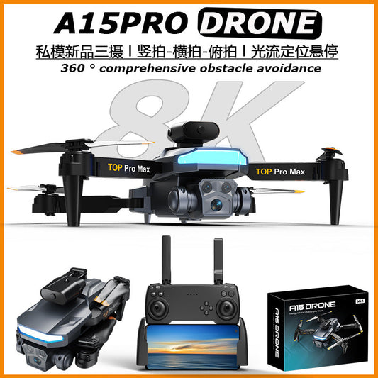 New A15Pro UAV HD three-shot comprehensive obstacle avoidance four-axis aircraft remote control aircraft toy
