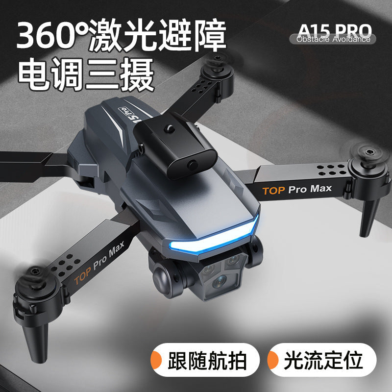 New A15Pro UAV HD three-shot comprehensive obstacle avoidance four-axis aircraft remote control aircraft toy