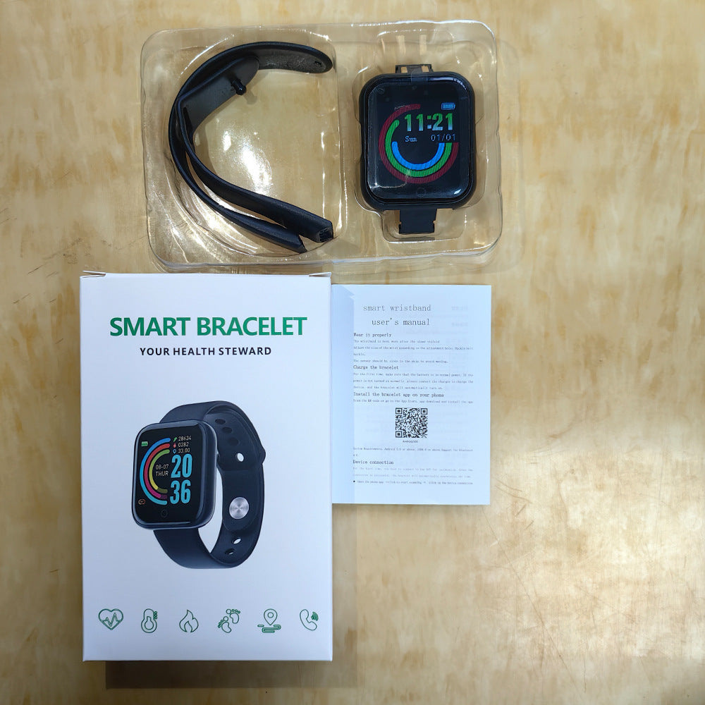 Popular Y68 Smart Bracelet, Sports Heart Rate Monitoring Information Push Weather Synchronization D20 Smart Watch