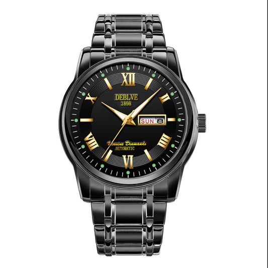 Swiss automatic movement watch men's watch waterproof luminous calendar Korean simple watch quartz watch non-mechanical
