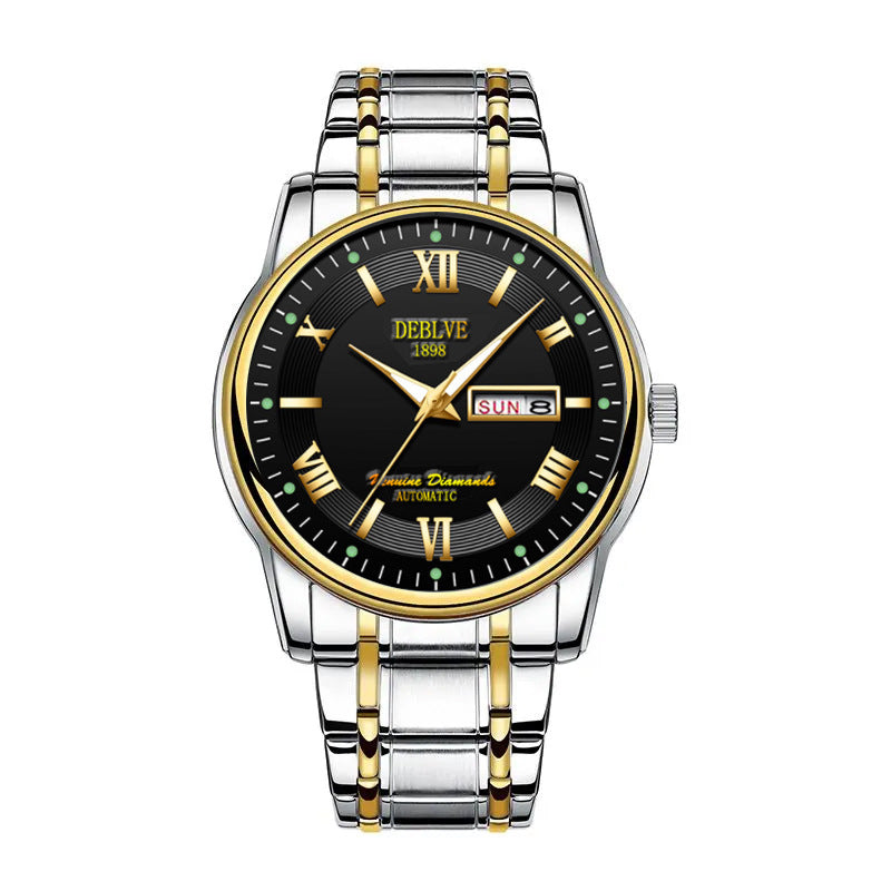 Swiss automatic movement watch men's watch waterproof luminous calendar Korean simple watch quartz watch non-mechanical