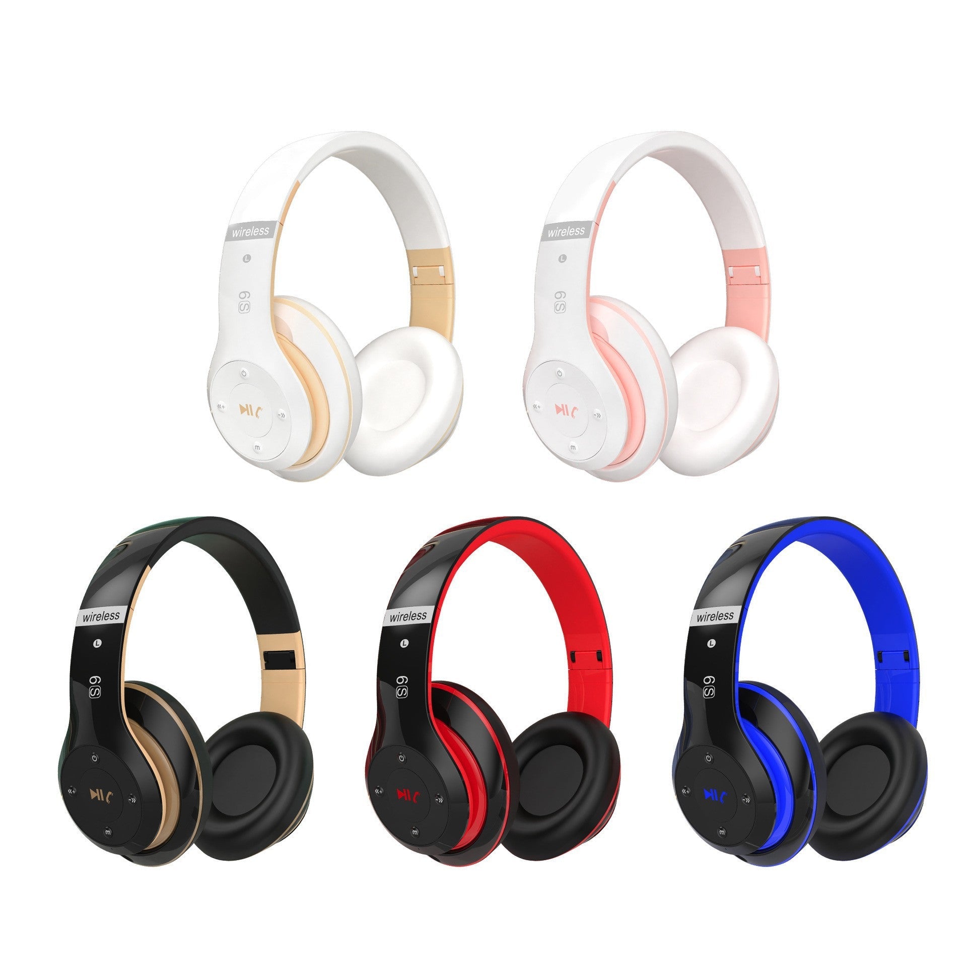 A6S Head-Mounted Bluetooth Headset Wireless Stereo Headset Card Radio Call Function