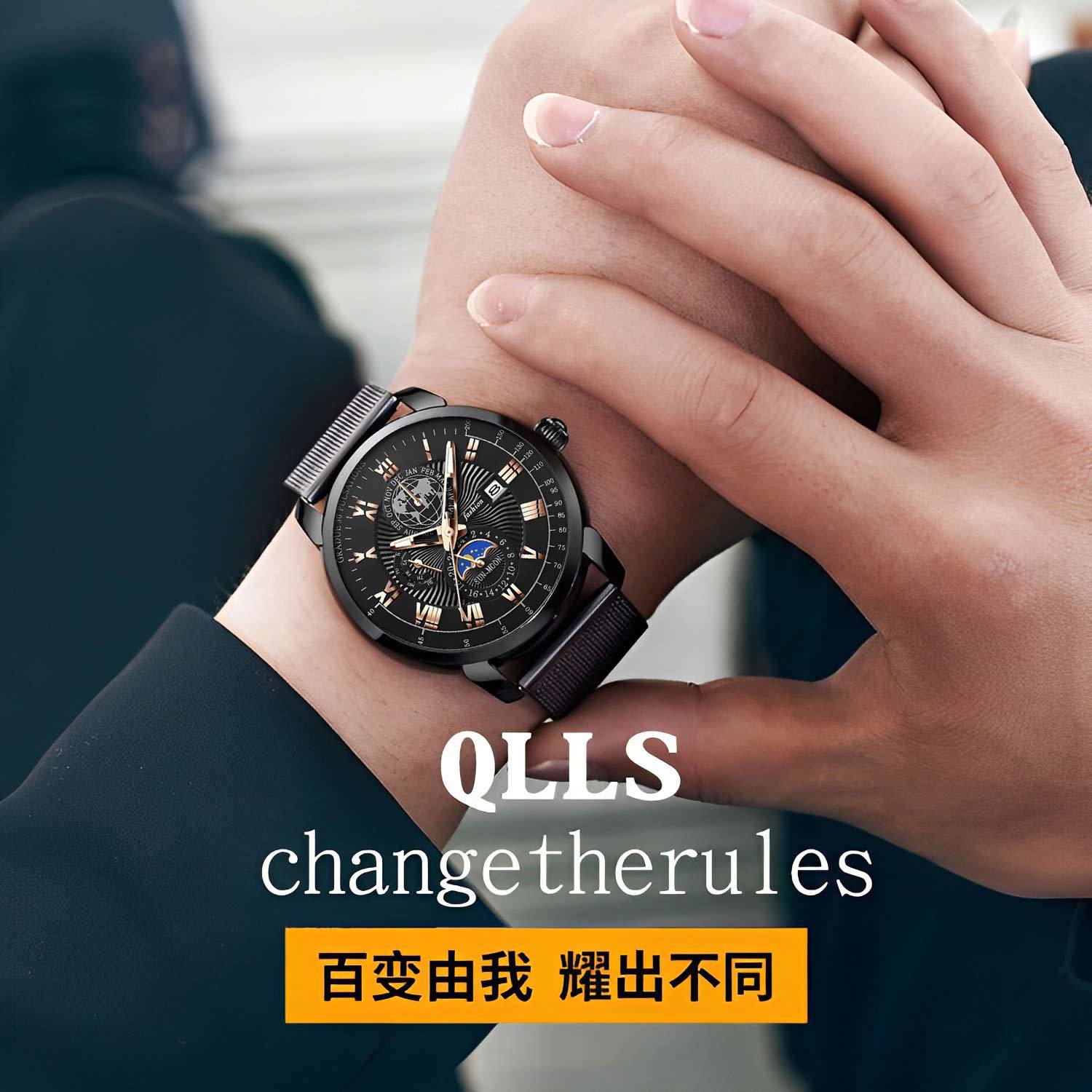 2024 new automatic movement Men's Watch fashion business trend Korean luminous calendar watch men's watch