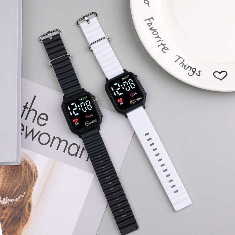 New Love Square Led Electronic Watch Creative Ocean Wave with Digital Luminous Watch for Women