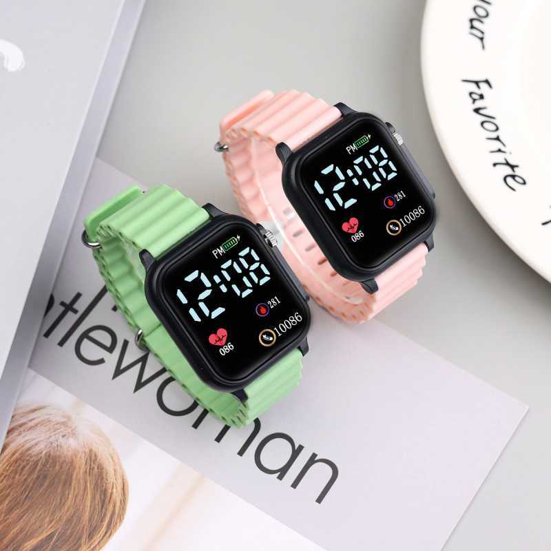 New Love Square Led Electronic Watch Creative Ocean Wave with Digital Luminous Watch for Women