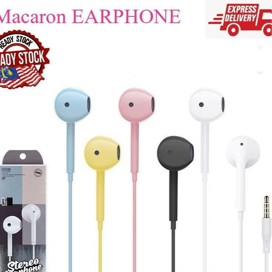 U19 U18 Wired Headphones Glossy U88 Macaron Headphones Flat Ear Heavy Bass Karaoke Call Microphone