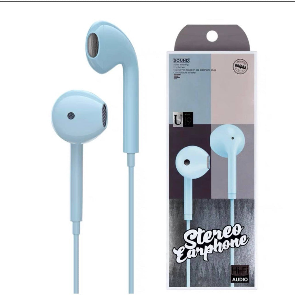 U19 U18 Wired Headphones Glossy U88 Macaron Headphones Flat Ear Heavy Bass Karaoke Call Microphone