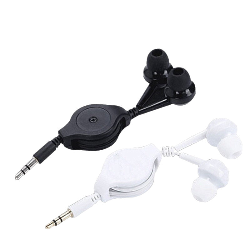 Suitable for Apple Android Mobile Phone Headphone Retractable Cable Round Hole 3.5mm Telescopic Headphone Mp3 Retractable Headphone Cable 0.8m