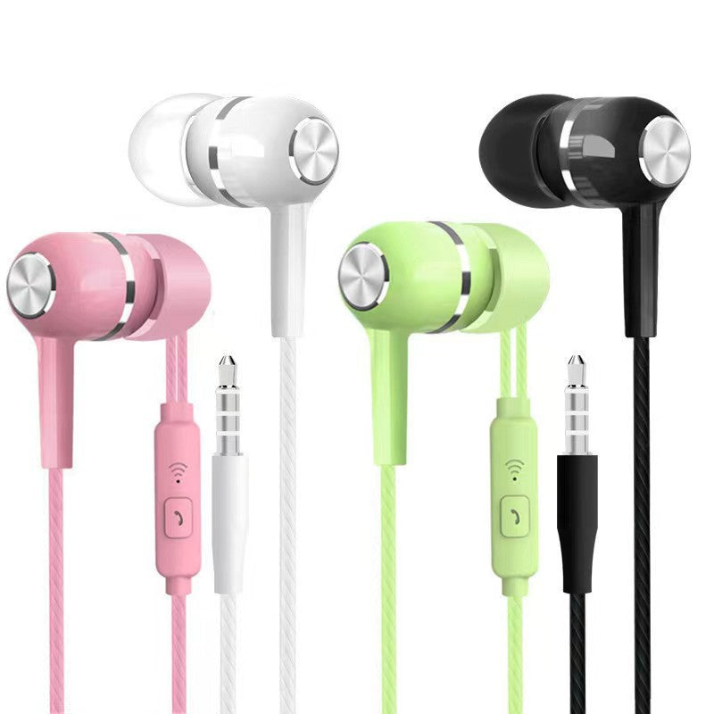 Factory Direct Sales, Large Quantity, Free Shipping, S12 Subwoofer In-Ear Headphones, Crystal Wire with Microphone, Electroplating Ring, Wired Cross-Border