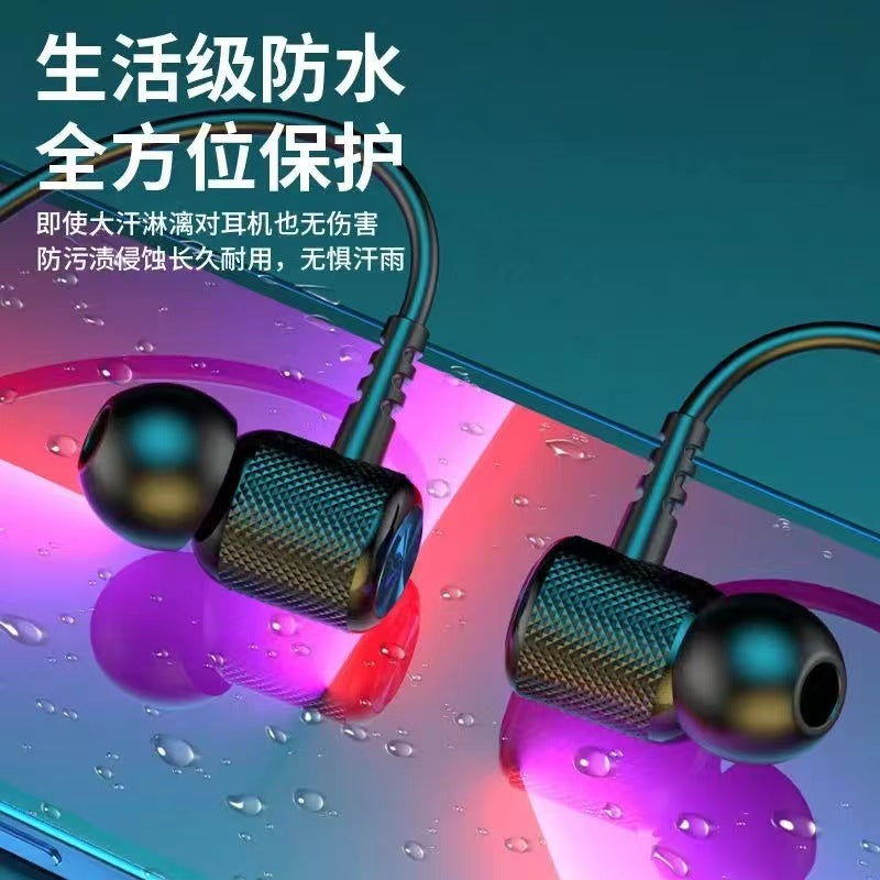 Popular Hanging Neck Bluetooth Headset Wireless Sports Ultra-Long Standby Heavy Bass Bluetooth Earbuds Factory Ready Stock