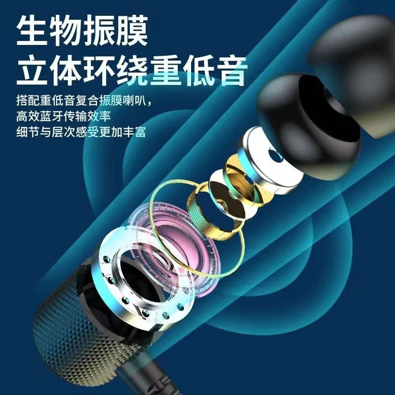 Popular Hanging Neck Bluetooth Headset Wireless Sports Ultra-Long Standby Heavy Bass Bluetooth Earbuds Factory Ready Stock
