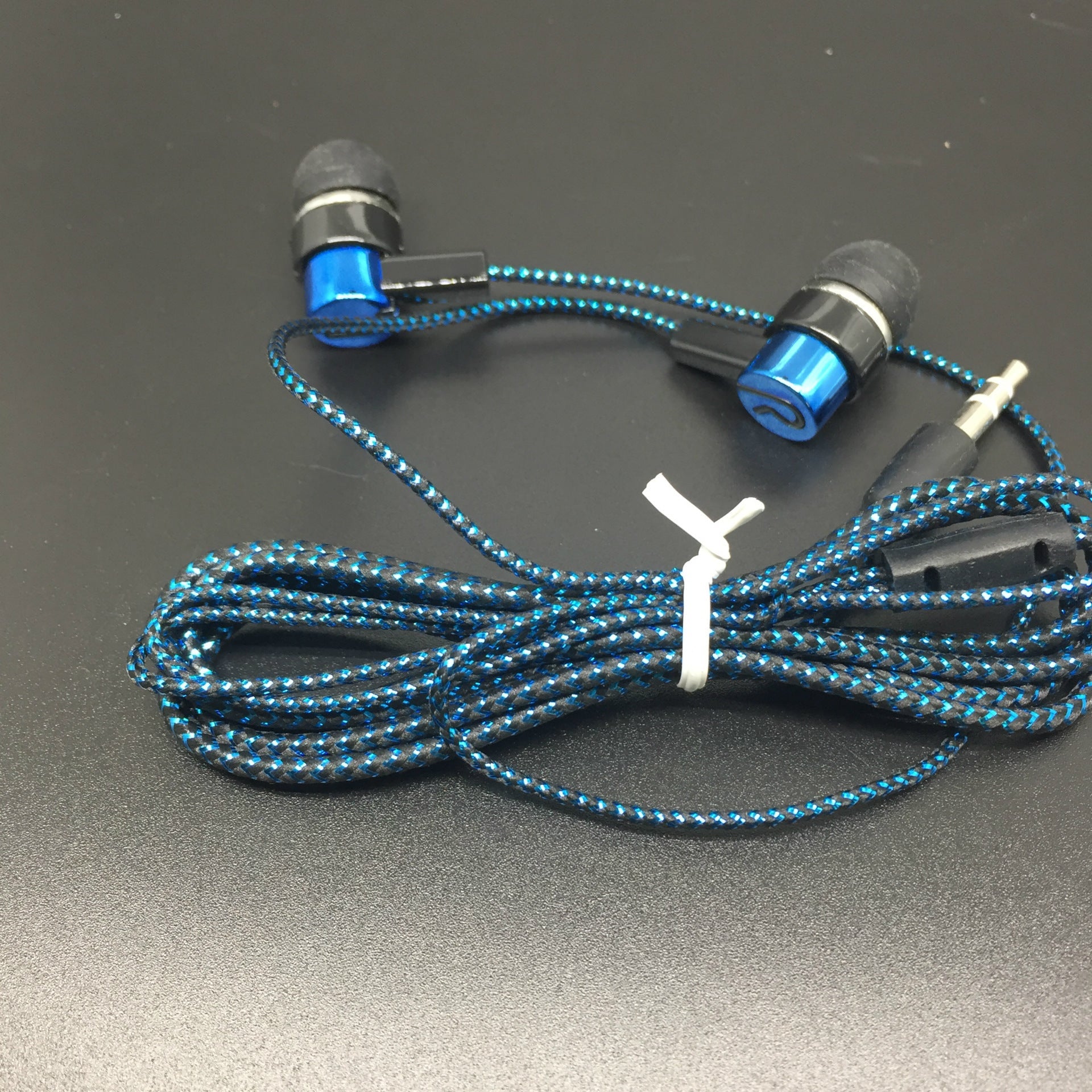 Free Shipping Headset MP3/mp4 Wiring Cloth Rope Heavy Subwoofer Headset In-Ear Woven Rope Colorful Headset