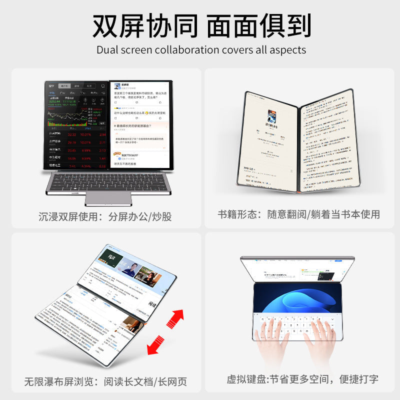 Core 12Th Generation Dual-Screen 10.95inch Laptop Wifi6 Touch Two-In-One  Thin and Light Office Use