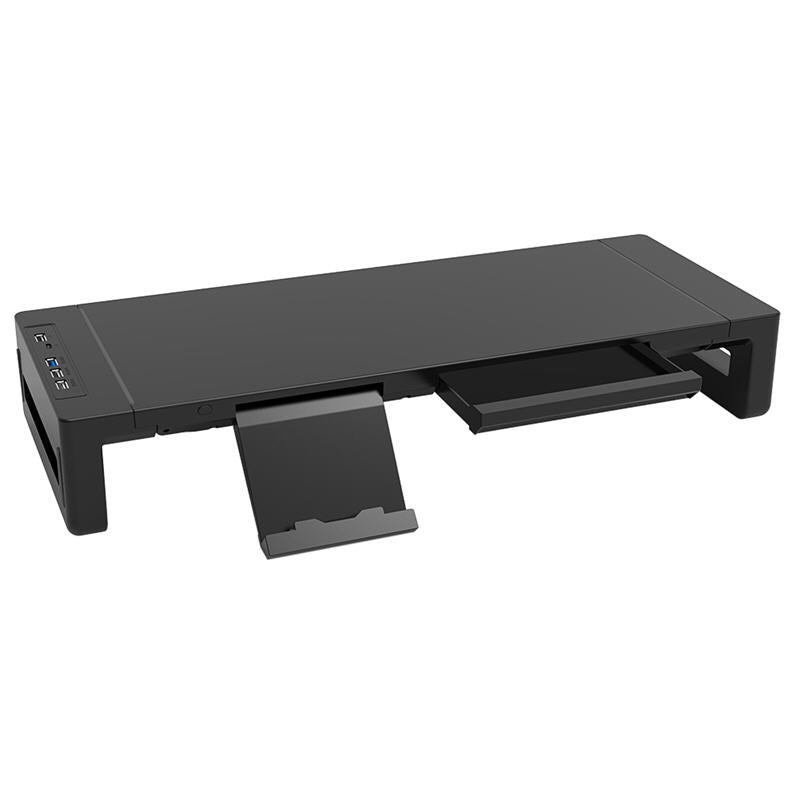 USB3.0 computer monitor heightening rack RGB memory color light multifunctional folding display stand with drawer