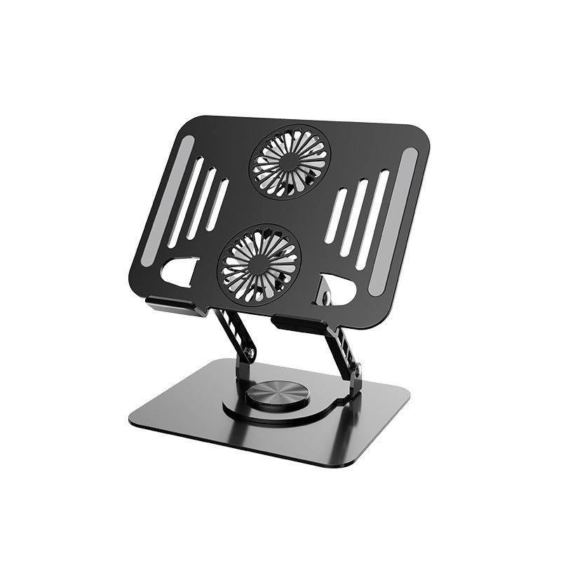 360 ° Rotating Metal Laptop Cooling Stand with Fan Desktop Tablet Support Stand Lifting Artifact