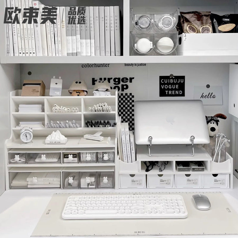 Desktop Monitor Computer Elevated Double-Layer Display Stand Office Desk Elevated Multi-Functional Storage Rack