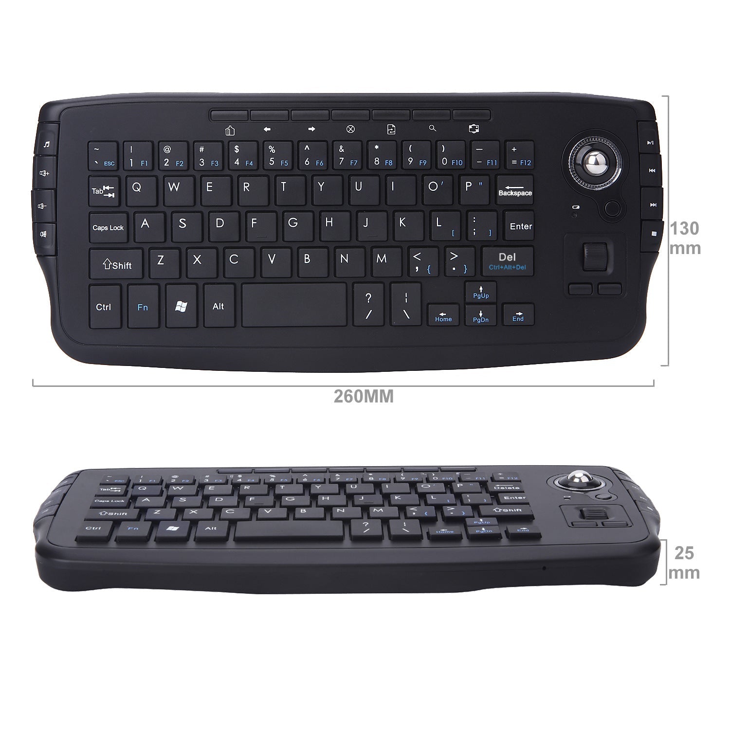 2.4g Air Mouse Innovative Trackball Wireless Keyboard and Mouse Two-In-One Keyboard