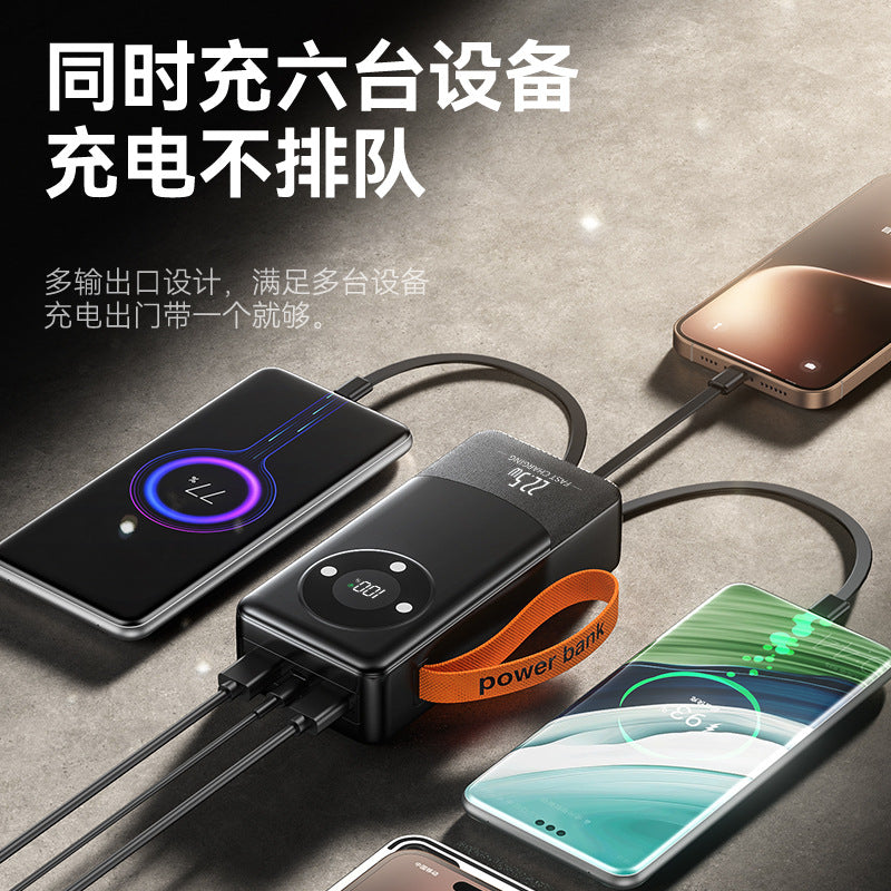 New Model with Built-In Cable Super Fast Charging Power Bank Ultra-Large Capacity 50000 Mah Mobile Power Supply