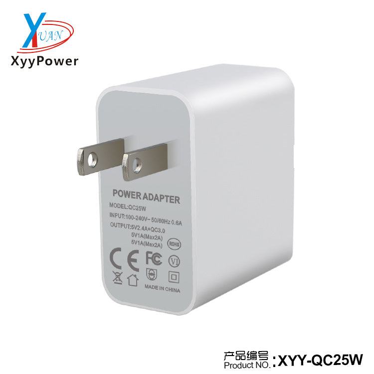 QC3.0 fast charge 3USB new 5V-12V smart phone charger American Standard 2A Smart usb charger