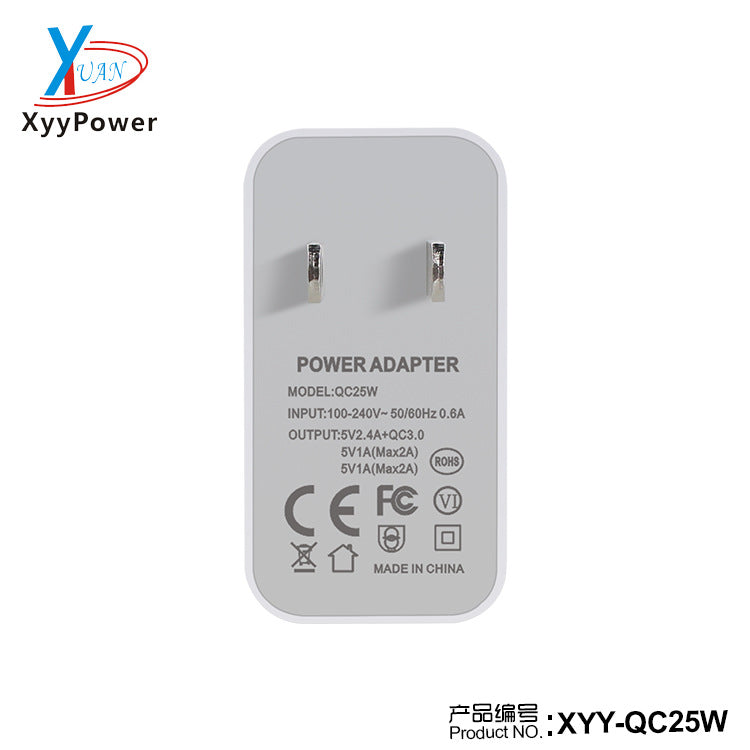 QC3.0 fast charge 3USB new 5V-12V smart phone charger American Standard 2A Smart usb charger
