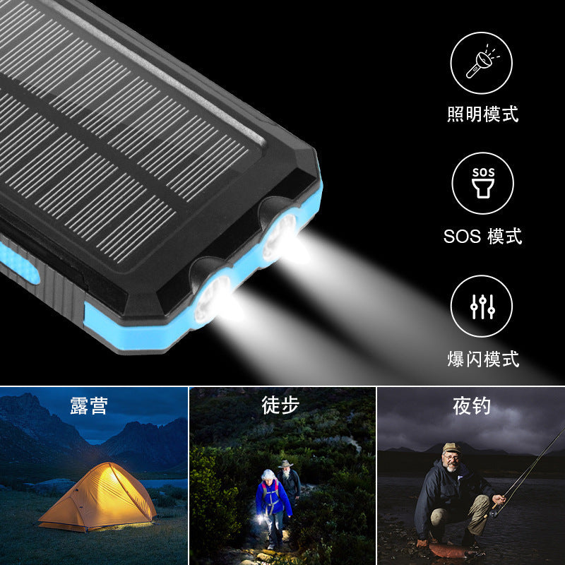 Solar Power Bank 20000Mah Camping Light Portable Power Bank