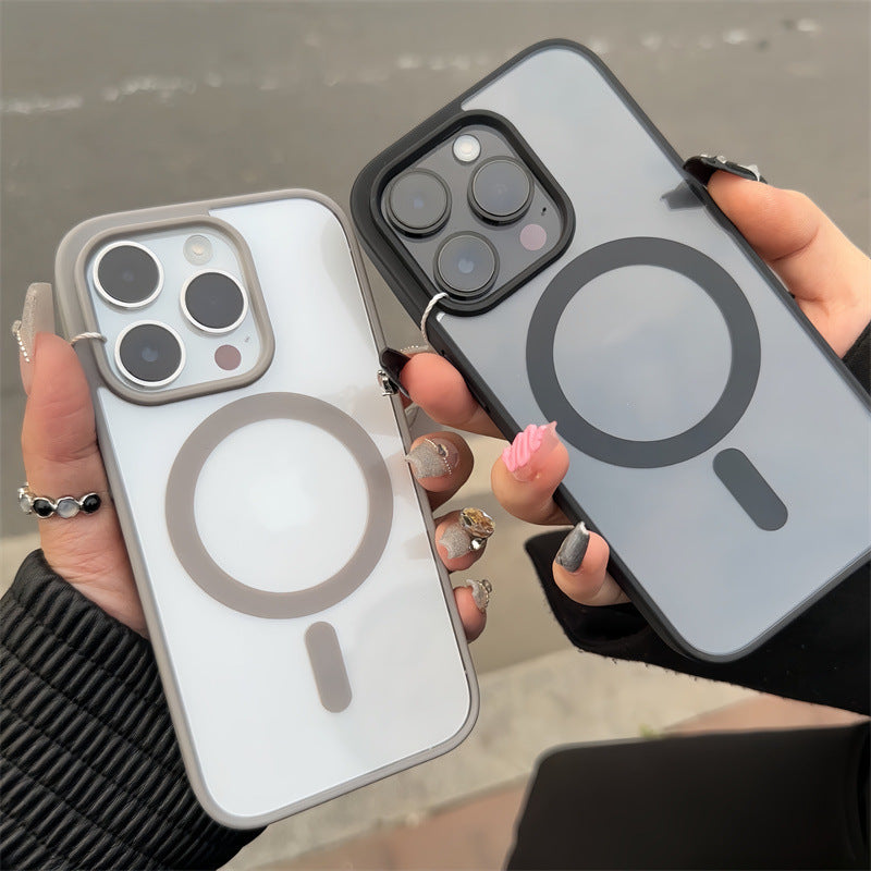 Suitable for Apple 17Pm Magnetic Phone Case, Transparent Acrylic Heat Dissipation, Anti-Drop iPhone 15 Matte Protective Case 16