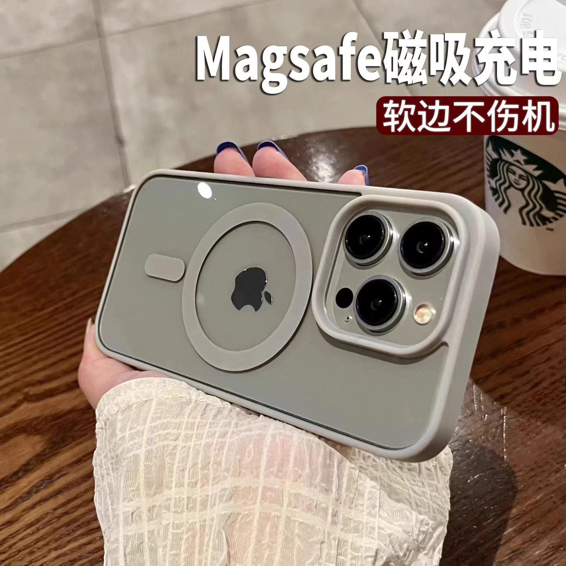 Suitable for Apple 17Pm Magnetic Phone Case, Transparent Acrylic Heat Dissipation, Anti-Drop iPhone 15 Matte Protective Case 16