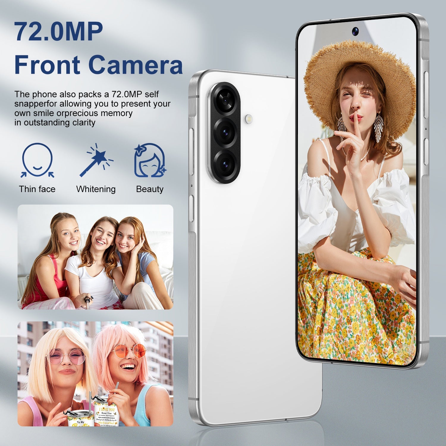 New  A56 Mobile Phone 12.0 Smartphone 4+64 Large Screen 7.3inch Android 12.0 Popular Foreign Trade Mobile Phone