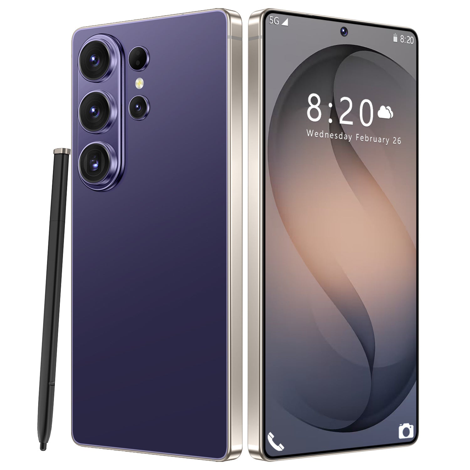 Hot-Selling Mobile Phone S26Ultra 16+1Tb Perforated Design 7.3inch Large Screen Foreign Trade Smartphone