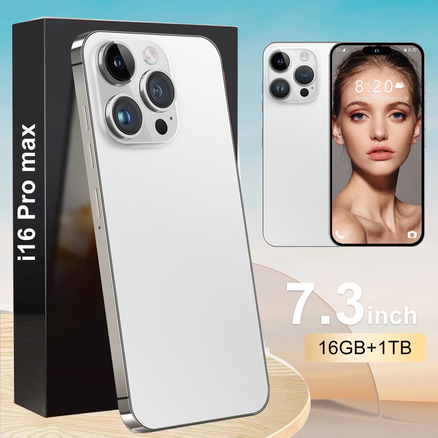 2025 New Mobile Phone I16 Promax 5g Global Universal Smart Island 16+1Tb Android 8.1