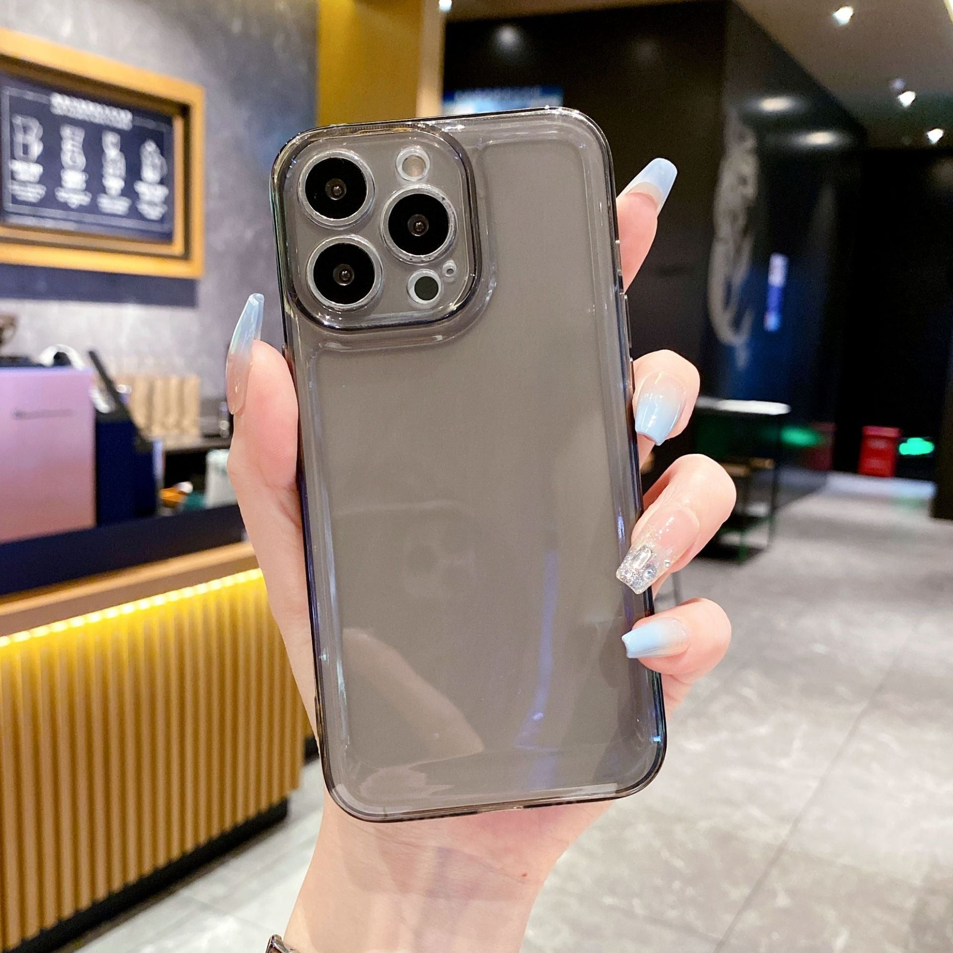 Suitable for Apple 17Promax Transparent Mobile Phone Case Iphone16Tpu Anti-Fall 15 Space All-Inclusive 13 Protective Cover