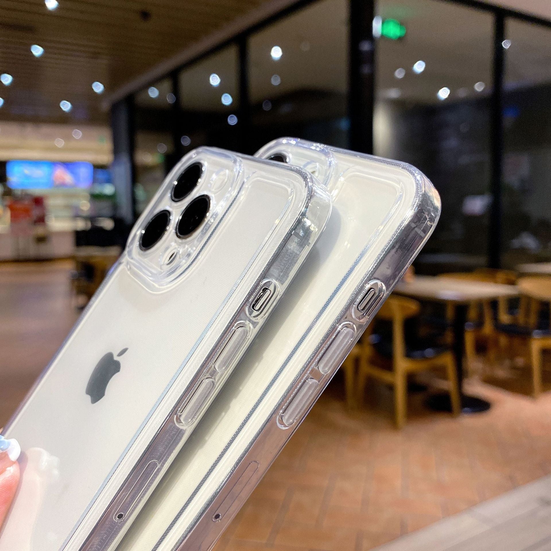 Suitable for Apple 17Promax Transparent Mobile Phone Case Iphone16Tpu Anti-Fall 15 Space All-Inclusive 13 Protective Cover