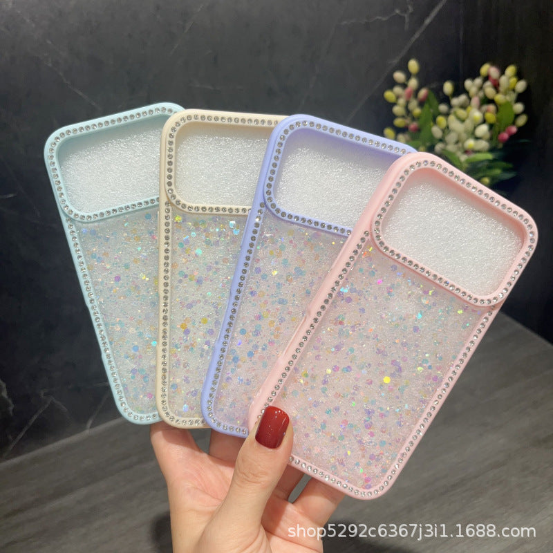 Diamond Shell Glitter Case Suitable for iPhone 15 Electroplated Lens Frame Phone Case with Resin for Immediate Wealth New Year Edition