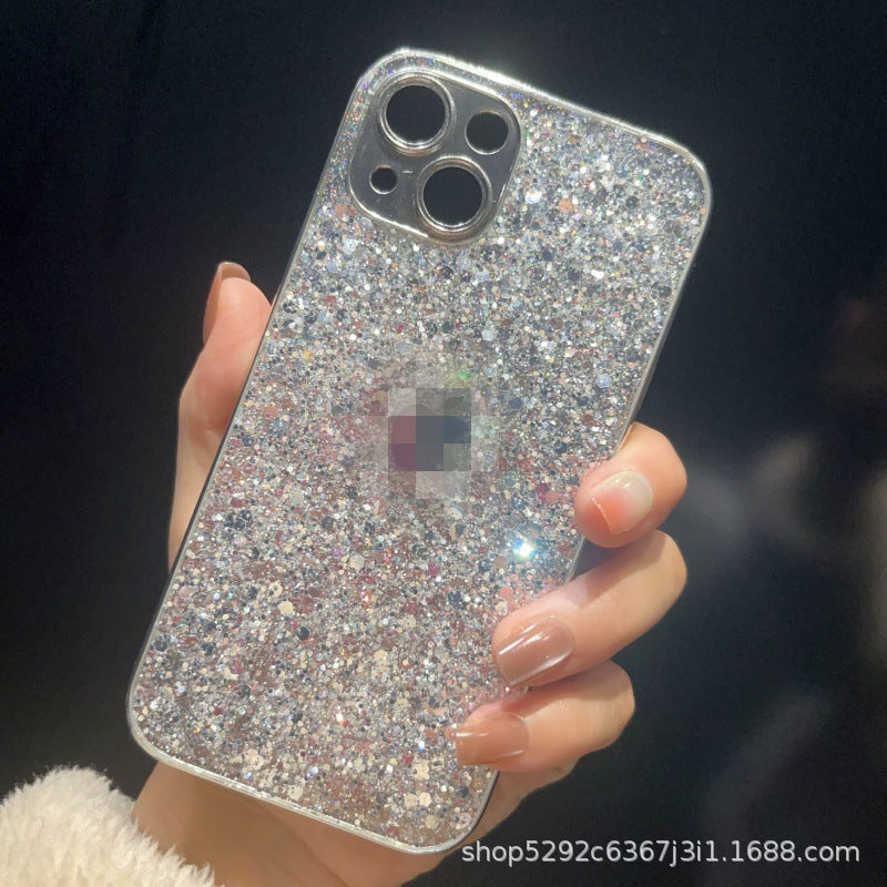 Diamond Shell Glitter Case Suitable for iPhone 15 Electroplated Lens Frame Phone Case with Resin for Immediate Wealth New Year Edition