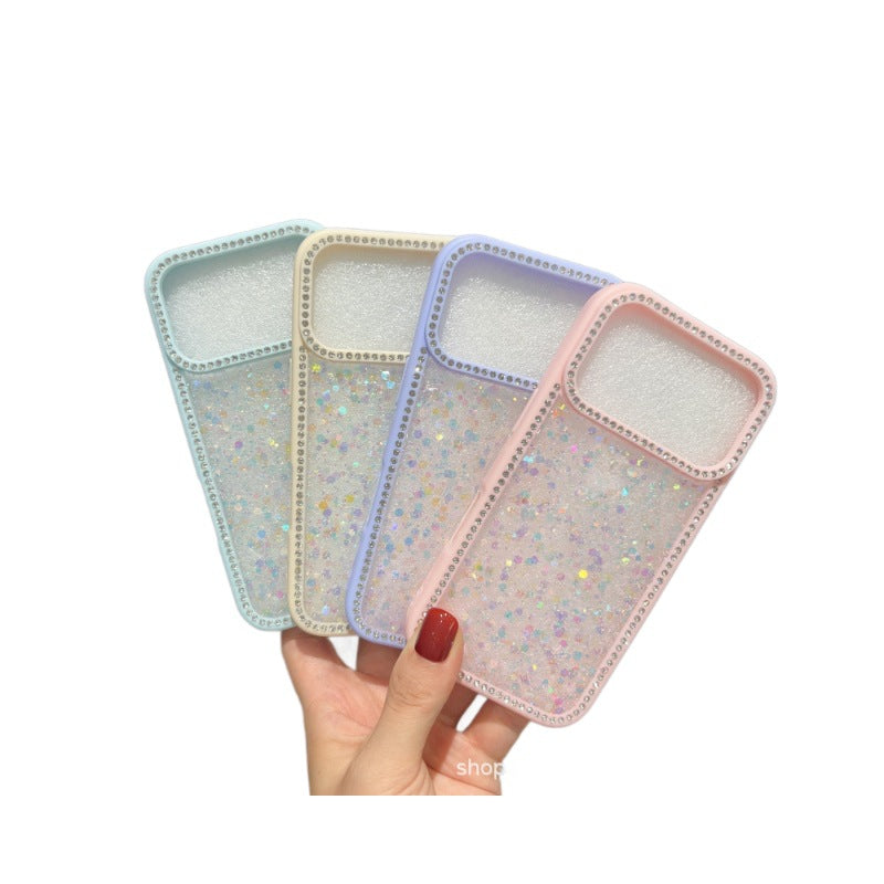 Diamond Shell Glitter Case Suitable for iPhone 15 Electroplated Lens Frame Phone Case with Resin for Immediate Wealth New Year Edition