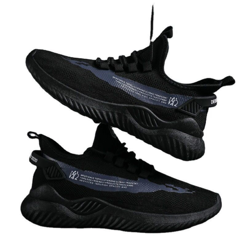 2025 New Summer Korean Style Men's Shoes, Sports Shoes, Fly-Knit Men's Shoes, Mesh Breathable Lightweight Casual Shoes