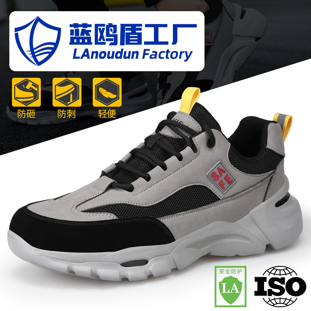 Factory Direct Sales of Men's Labor Protection Shoes, Lightweight, Comfortable, Soft, Anti-Smash, Anti-Puncture, All-Season Work Shoes, Non-Slip Safety Shoes for Men
