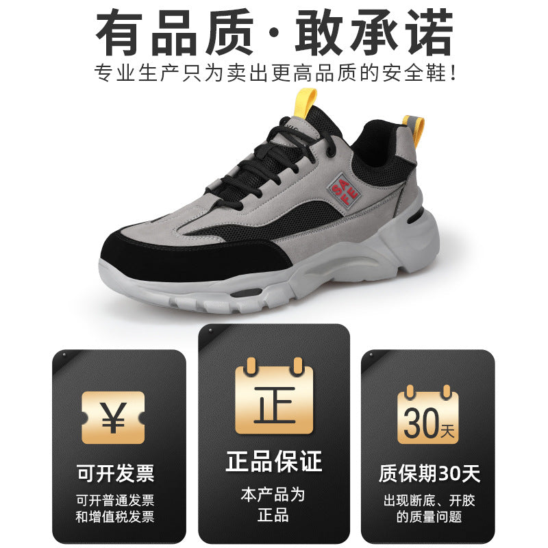 Factory Direct Sales of Men's Labor Protection Shoes, Lightweight, Comfortable, Soft, Anti-Smash, Anti-Puncture, All-Season Work Shoes, Non-Slip Safety Shoes for Men