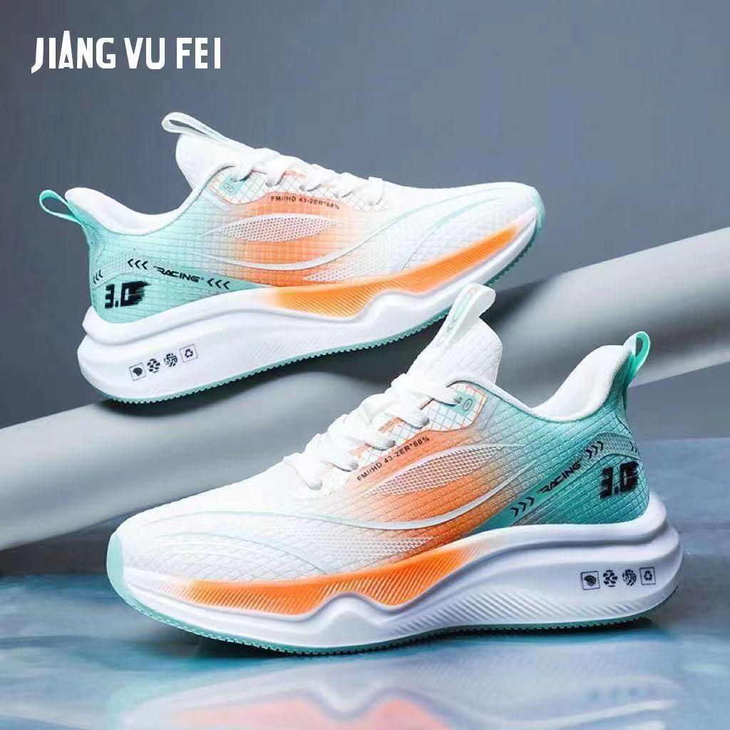 Spring and Autumn New Ultra-Light Running Shoes Sports Shoes Breathable Shock-Absorbing Soft-Soled Student Lightweight Running Shoes for Men