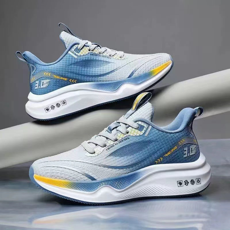 Spring and Autumn New Ultra-Light Running Shoes Sports Shoes Breathable Shock-Absorbing Soft-Soled Student Lightweight Running Shoes for Men